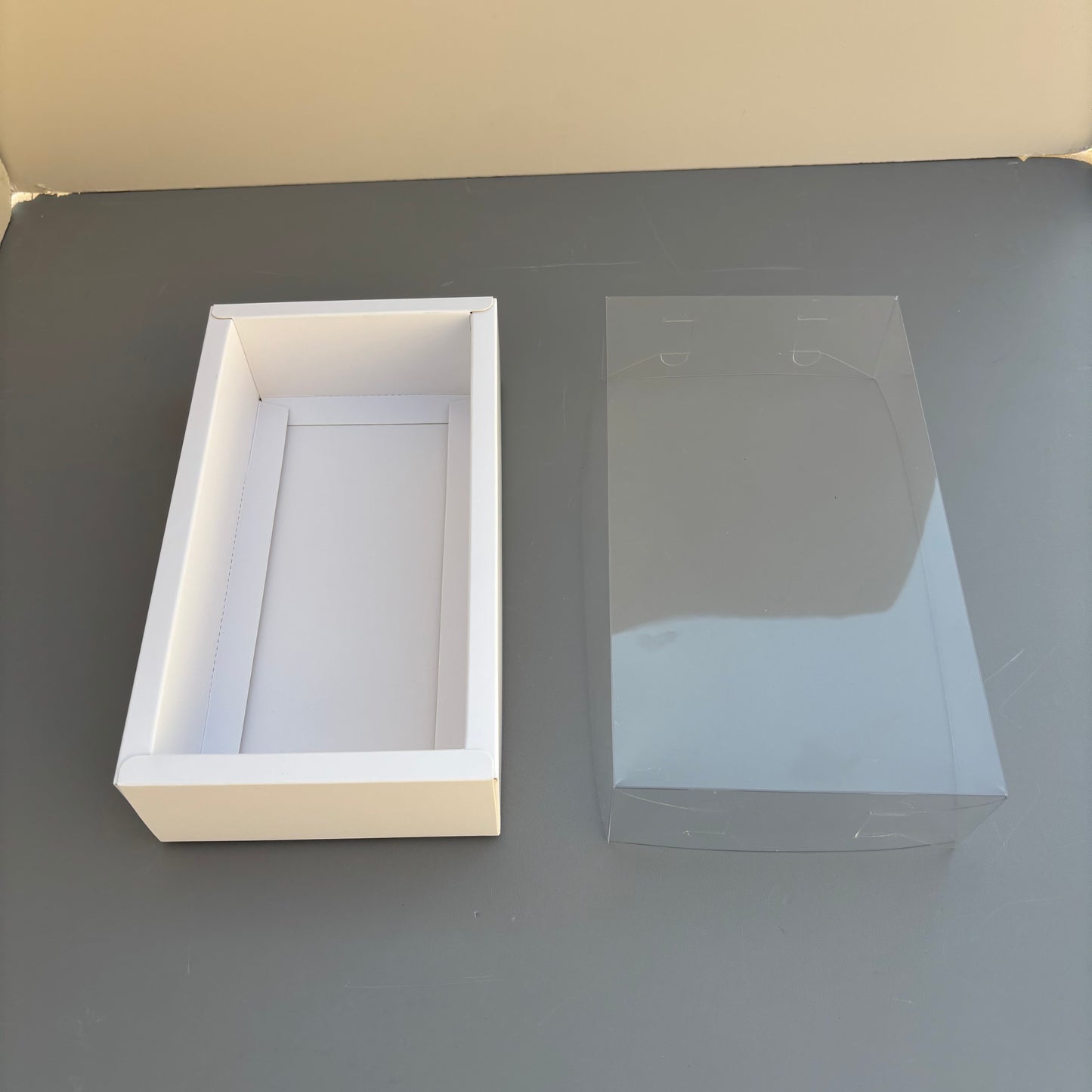 20PCS White Paper Base Box With Clear Lid for cookies & strawberries
