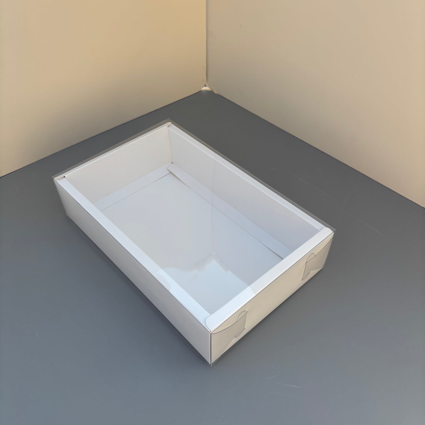 20PCS White Paper Base Box With Clear Lid for cookies & strawberries