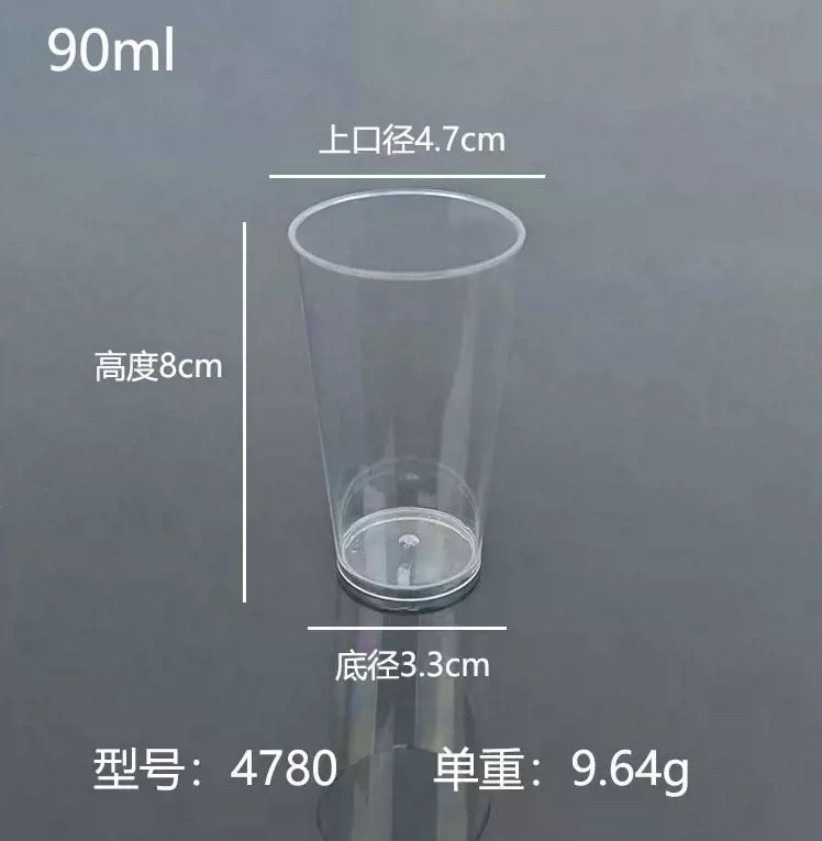 100PCS 3OZ clear acrylic round shooter cup with clear spoon