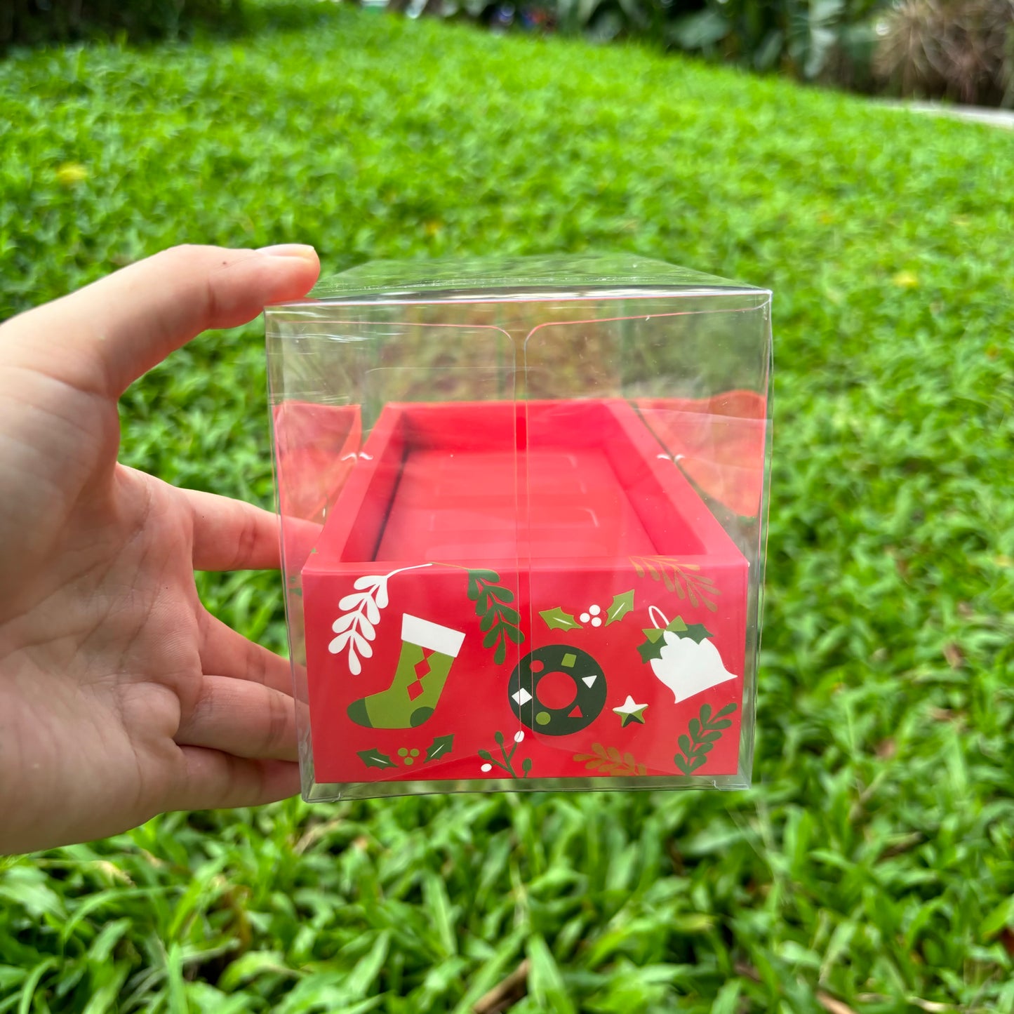 10 Boxes Christmas Cookies Clear Box with Paper Insert