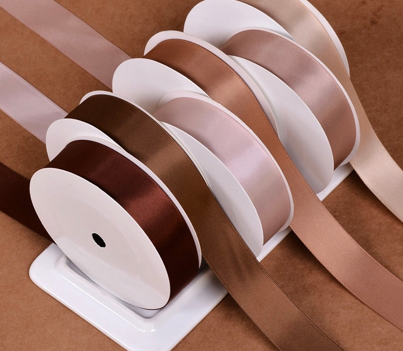 Beige & Brown Series Double Face Satin Ribbon