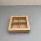 10PCS 4/9/16/25-cells kraft chocolate box with clear sleeve