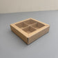 10PCS 4/9/16/25-cells kraft chocolate box with clear sleeve