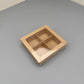 10PCS 4/9/16/25-cells kraft chocolate box with clear sleeve