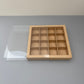 10PCS 4/9/16/25-cells kraft chocolate box with clear sleeve