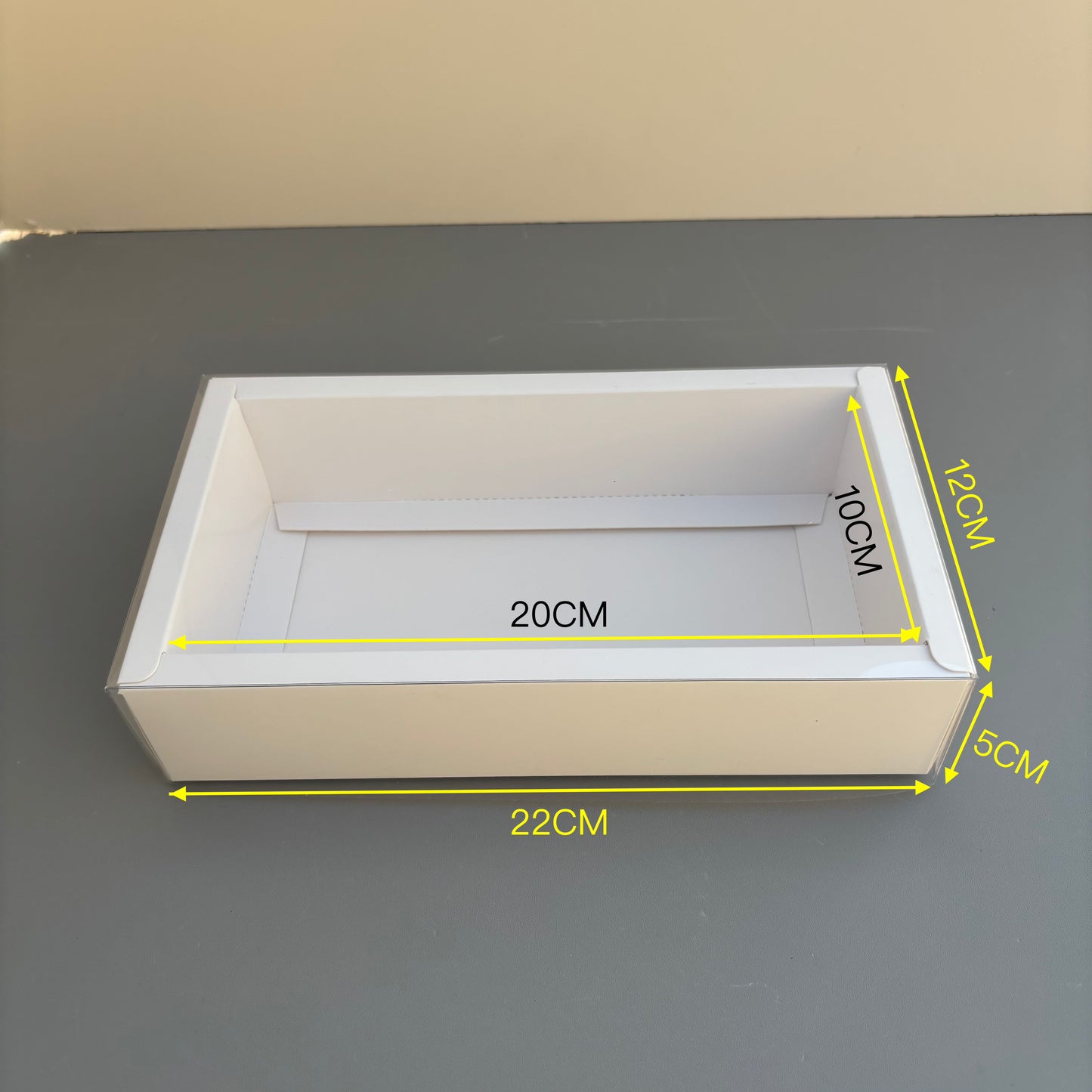 20PCS White Paper Base Box With Clear Lid for cookies & strawberries