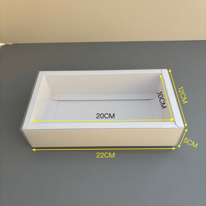 20PCS White Paper Base Box With Clear Lid for cookies & strawberries