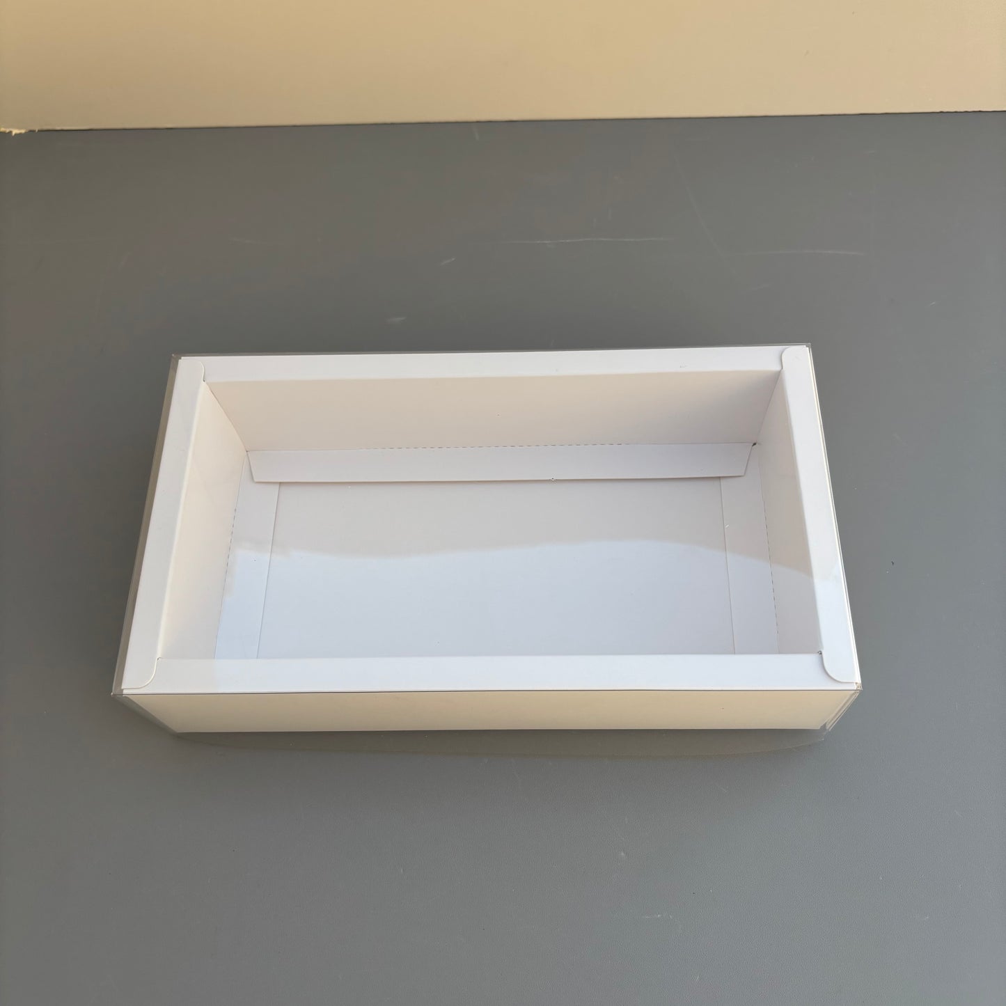 20PCS White Paper Base Box With Clear Lid for cookies & strawberries