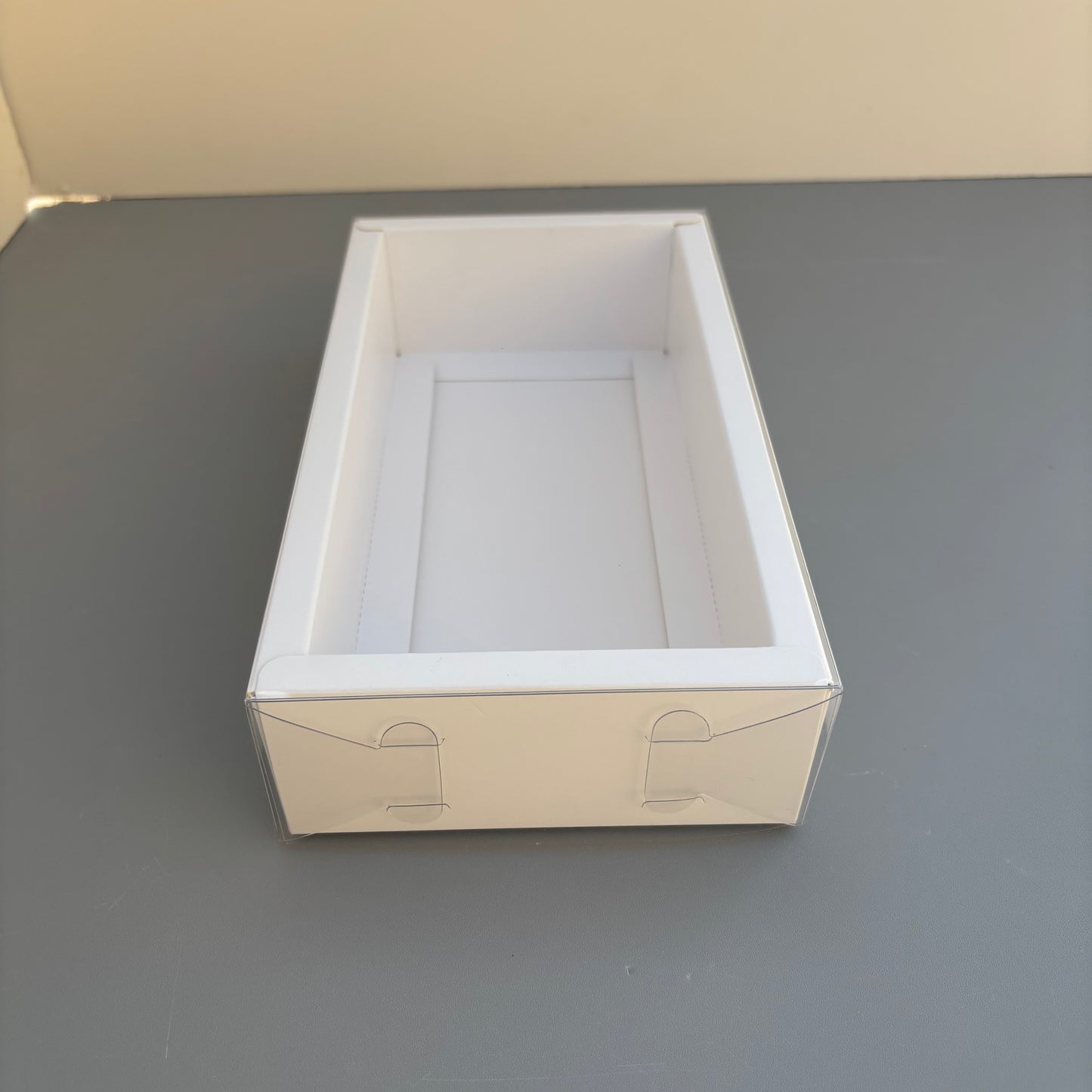 20PCS White Paper Base Box With Clear Lid for cookies & strawberries