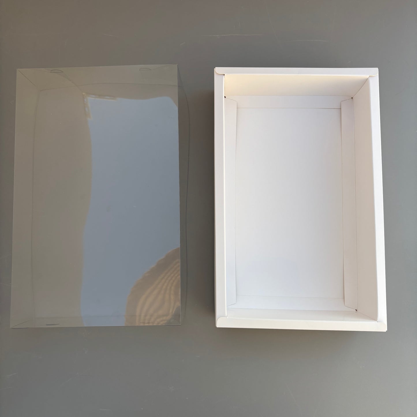 20PCS White Paper Base Box With Clear Lid for cookies & strawberries