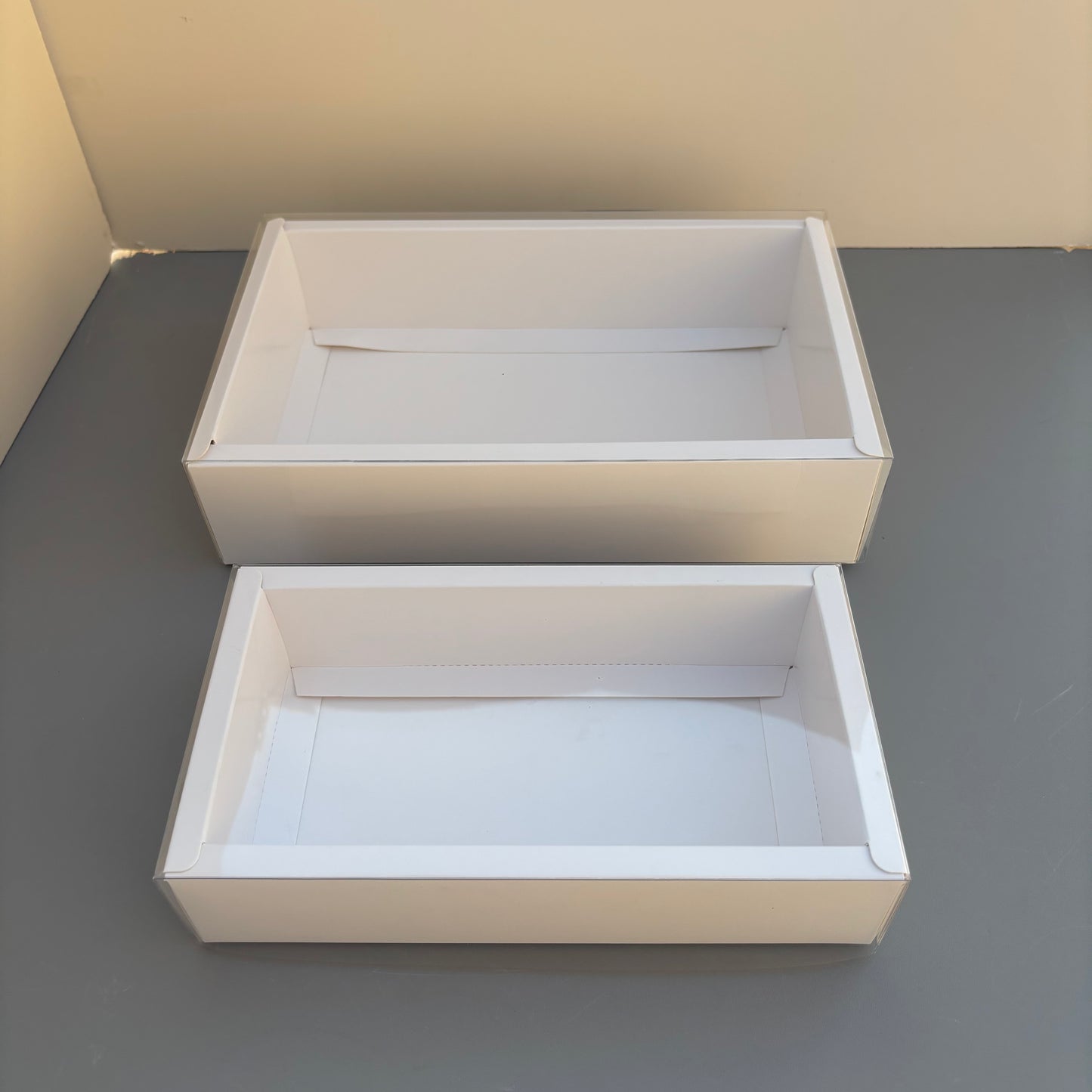 20PCS White Paper Base Box With Clear Lid for cookies & strawberries