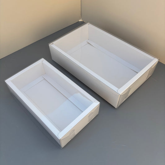 20PCS White Paper Base Box With Clear Lid for cookies & strawberries