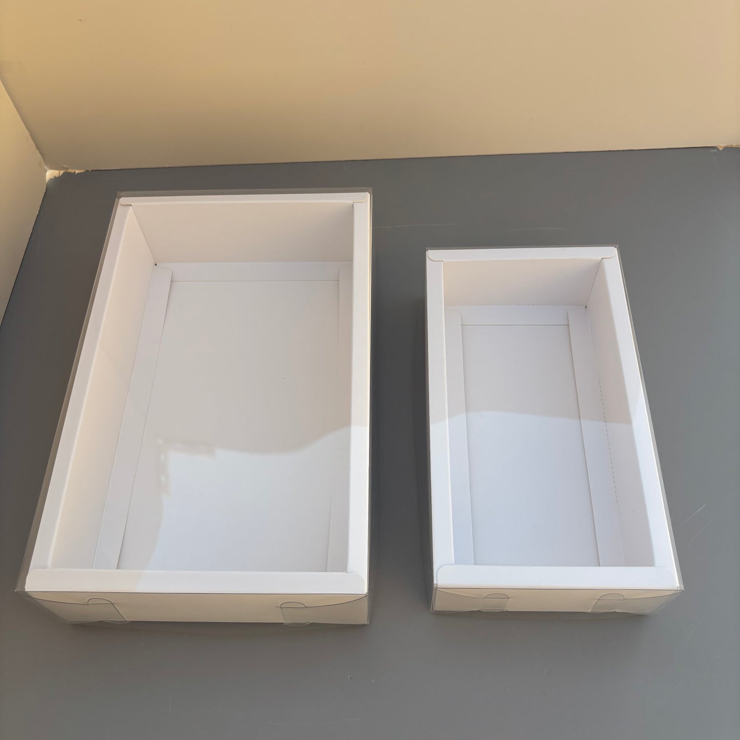 20PCS White Paper Base Box With Clear Lid for cookies & strawberries