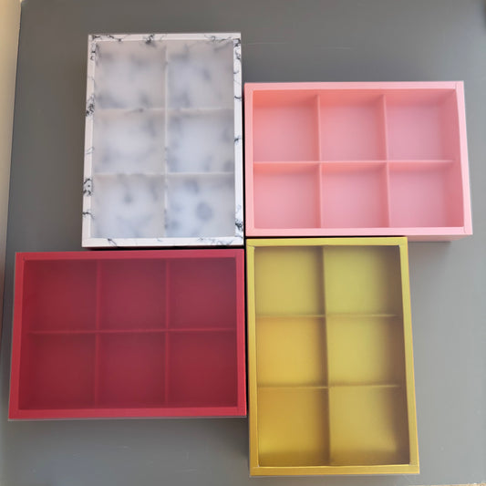 20PCS 6-compartments mooncake & cookies box with clear sleeve