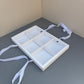 10PCS 6-compartments white base box with clear lid & ribbon
