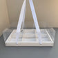 10PCS 6-compartments white base box with clear lid & ribbon