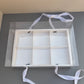 10PCS 6-compartments white base box with clear lid & ribbon