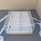 10PCS 6-compartments white base box with clear lid & ribbon