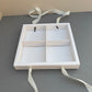 10PCS 4-compartments white base box with clear lid & ribbon