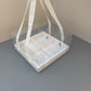10PCS 4-compartments white base box with clear lid & ribbon