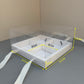 10PCS 4-compartments white base box with clear lid & ribbon