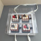 10PCS 4-compartments white base box with clear lid & ribbon
