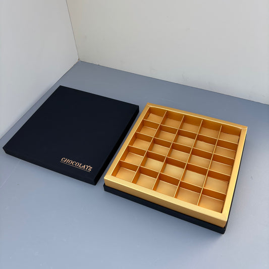 10PCS Luxury Black Valentine's Day 25-cells Chocolate Gift Box
