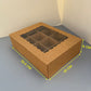 20PCS 12-compartments kraft pastry paper box with window