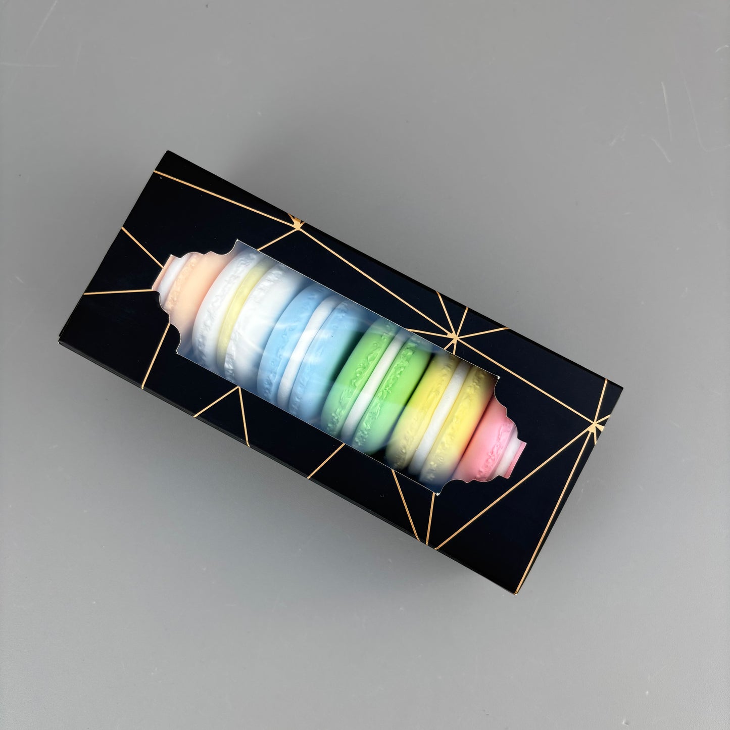 20PCS Small Black Gold Stamping Paper Drawer Box for Macaron