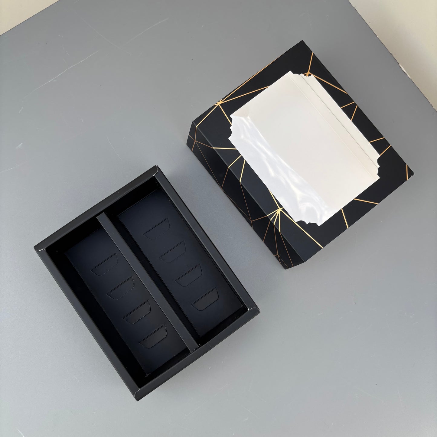 20PCS Big Black Gold Stamping Paper Drawer Box for Macaron