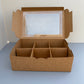 20PCS 6-compartments kraft mini cake dessert paper box with window