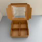 20PCS 4-compartments Kraft Dessert Snack Food Paper Box with Window