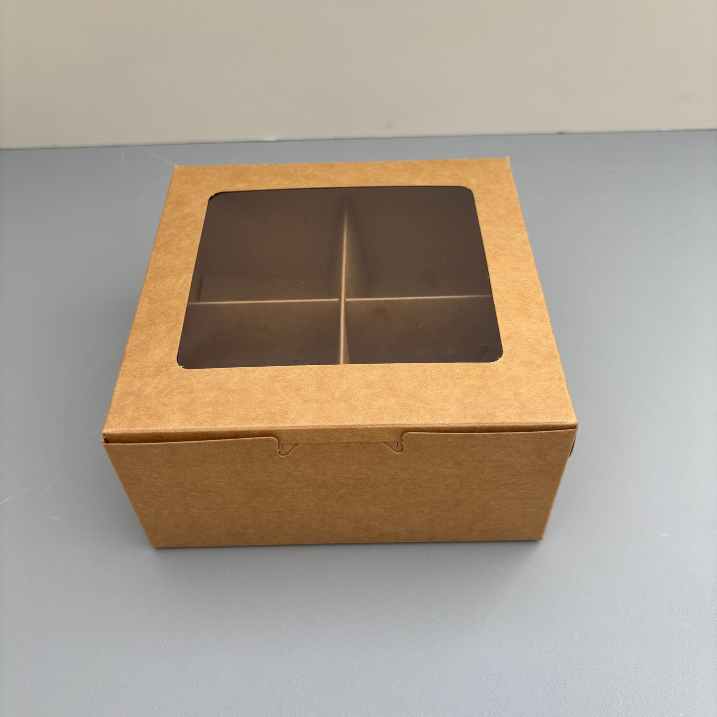 20PCS 4-compartments Kraft Dessert Snack Food Paper Box with Window