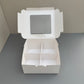 20PCS 4-compartments white dessert snack food paper box with window