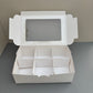 20PCS 6-compartments white mini cake dessert paper box with window