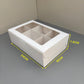20PCS 6-compartments white mini cake dessert paper box with window