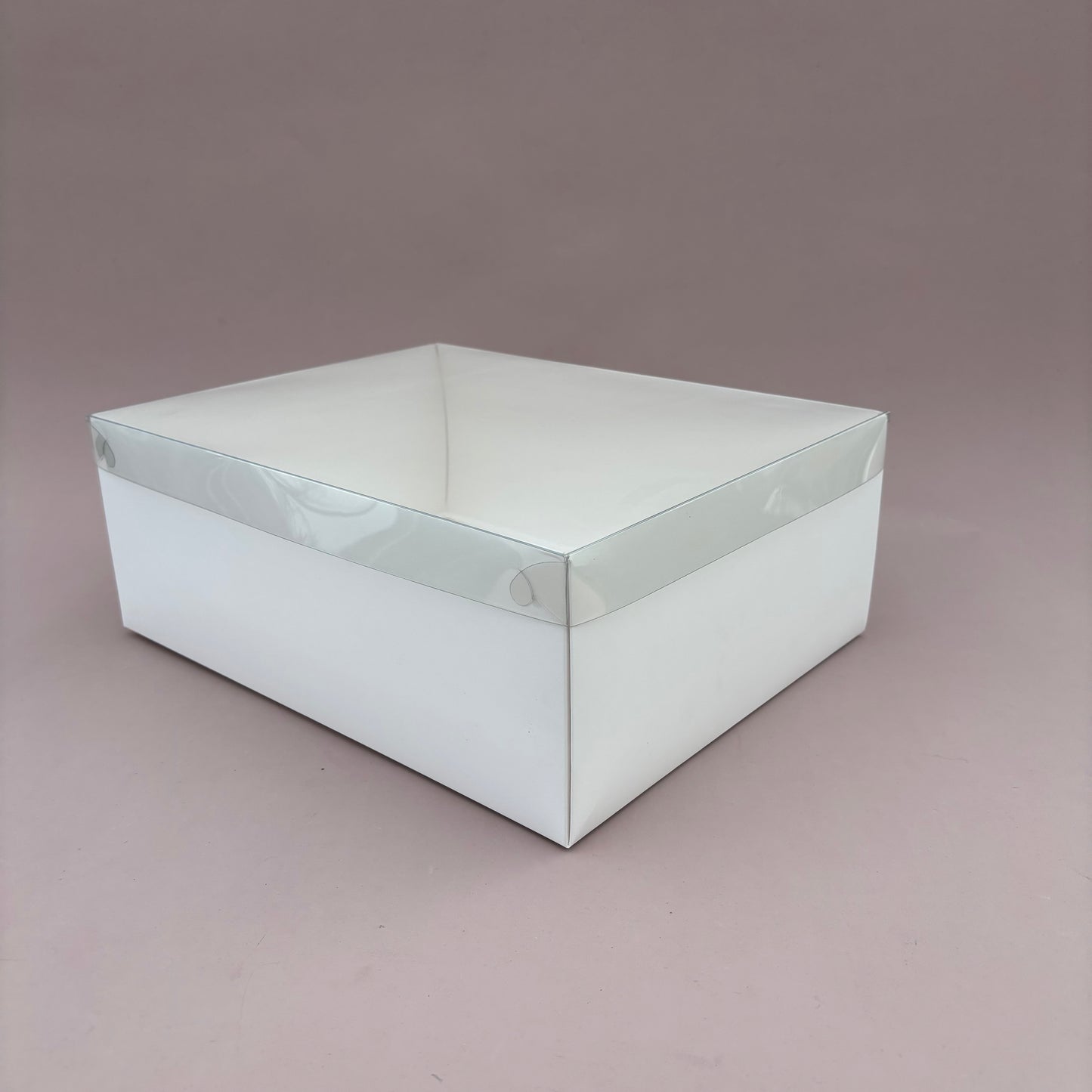 10PCS White Paper Base Pastry Box With Clear Lid