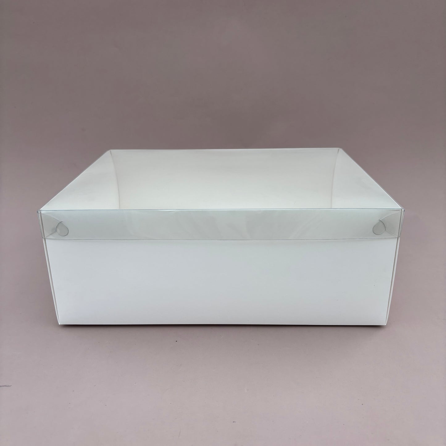 10PCS White Paper Base Pastry Box With Clear Lid