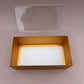 10PCS Rectangle Gold Paper Base Pastry Box With Clear Lid