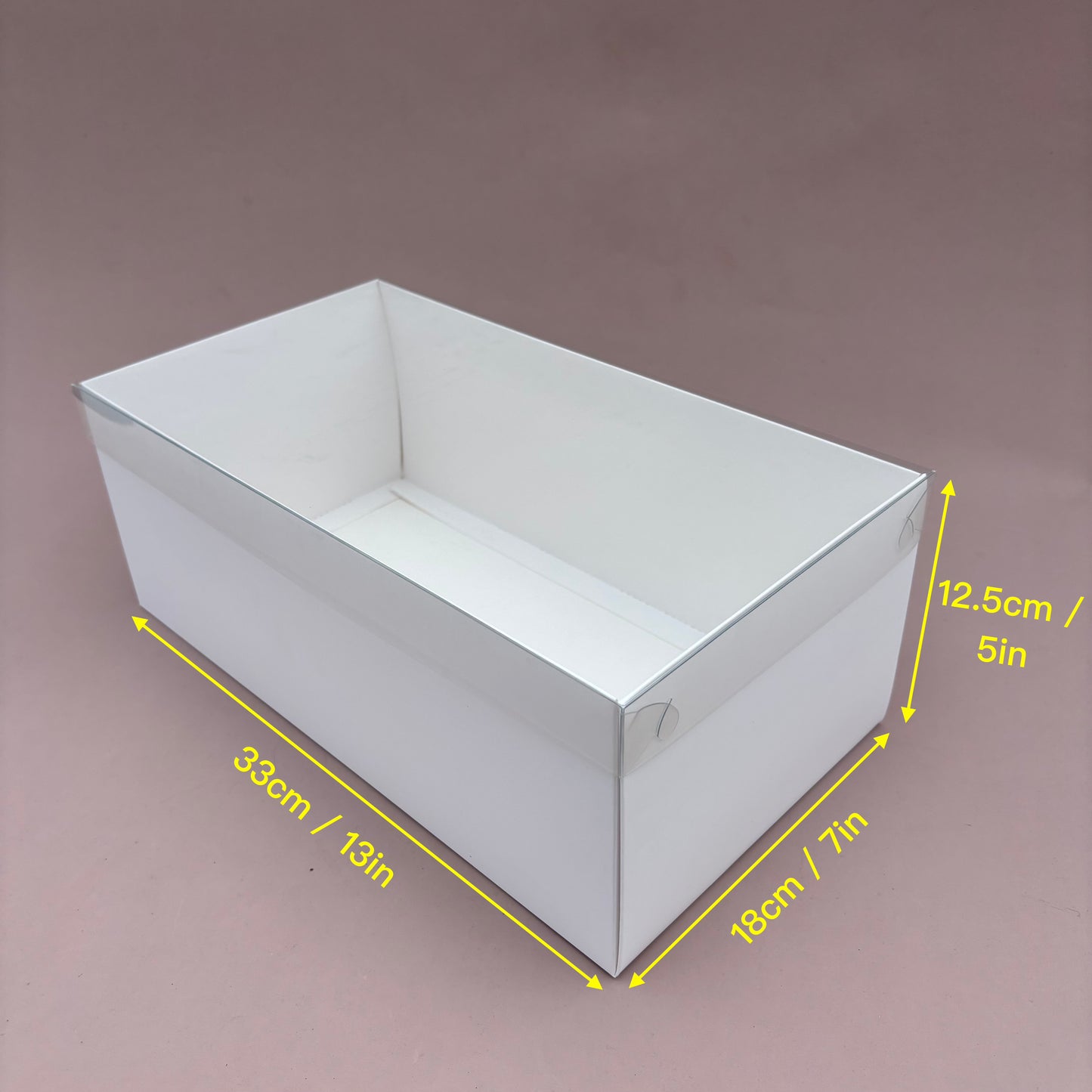 10PCS Rectangle White Paper Base Pastry Box With Clear Lid