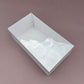 10PCS Rectangle White Paper Base Pastry Box With Clear Lid