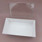 10PCS Rectangle White Paper Base Pastry Box With Clear Lid