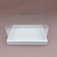 10PCS White Paper Base Clear Cover Box for Dessert Charcuterie Pastry - Big