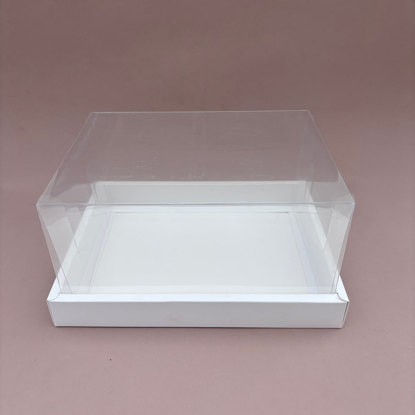 10PCS White Paper Base Clear Cover Box for Dessert Charcuterie Pastry - Big