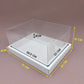 10PCS White Paper Base Clear Cover Box for Dessert Charcuterie Pastry - Big