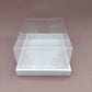 10PCS White Paper Base Clear Cover Box for Dessert Charcuterie Pastry - Big