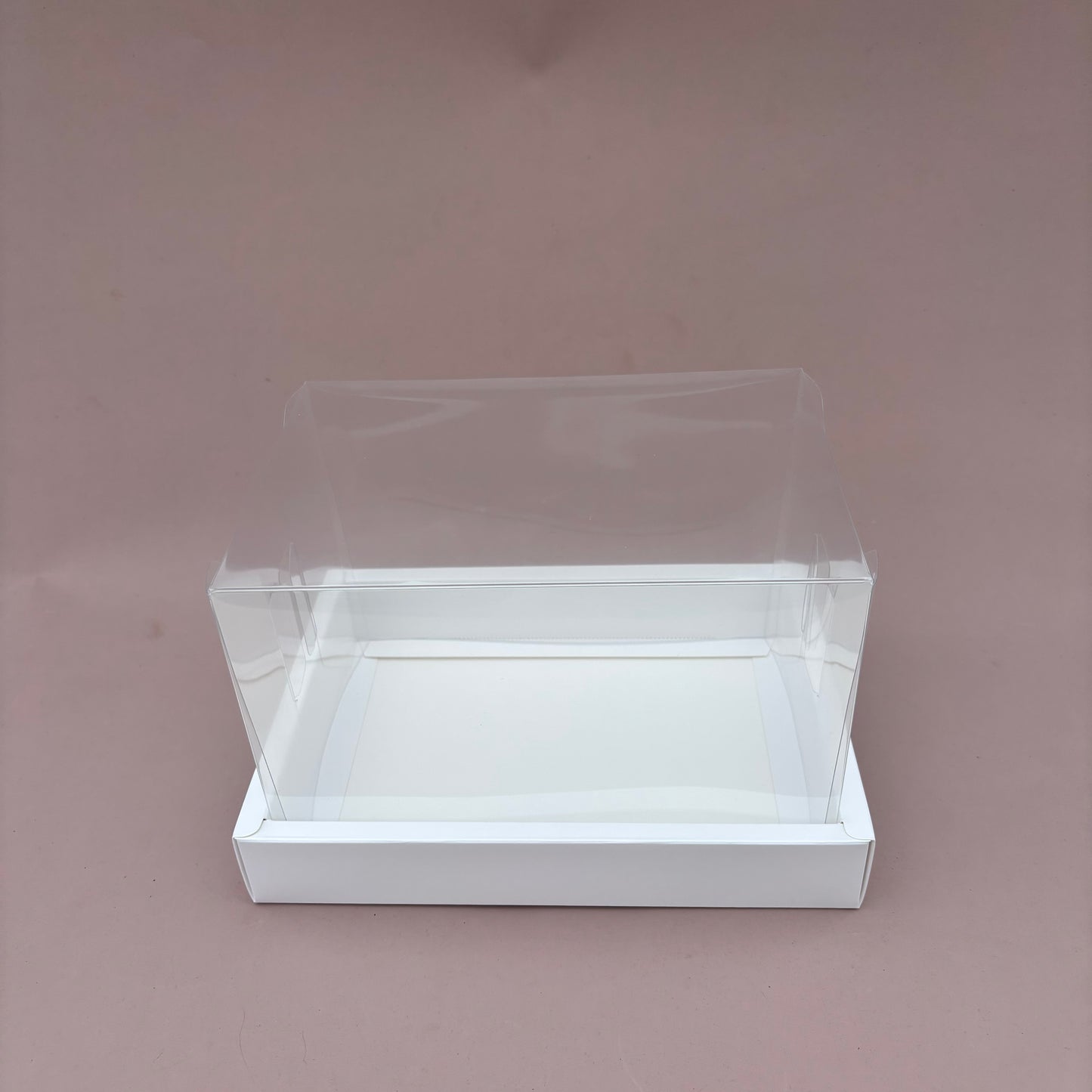 10PCS White Paper Base Clear Cover Box for Dessert Sweet Pastry - Small