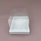 10PCS White Paper Base Clear Cover Box for Dessert Sweet Pastry - Small