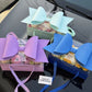 5 boxes Valentine's Day Purple/Blue/Mint Green/White Gift Box with Bow Tie
