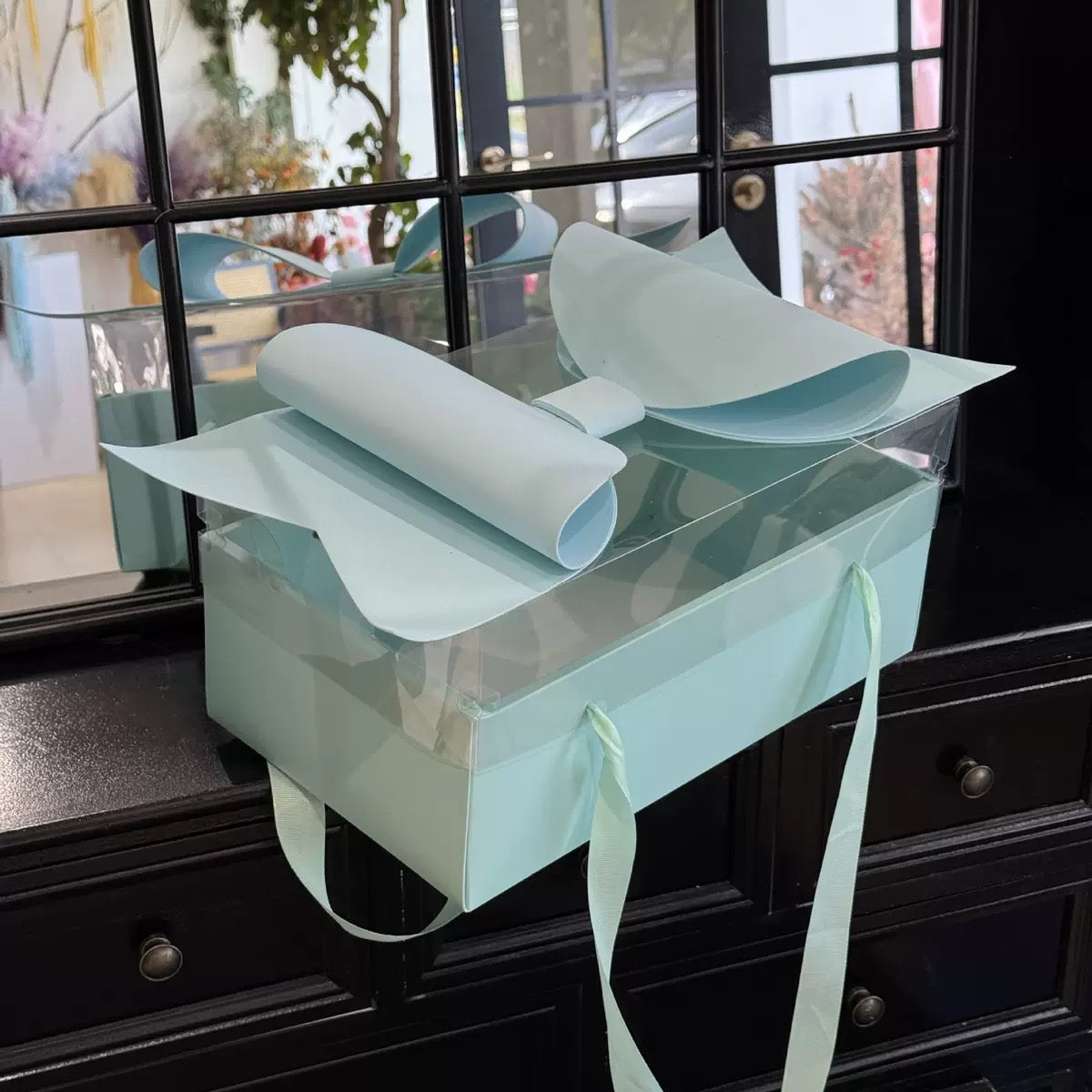 5 boxes Valentine's Day Purple/Blue/Mint Green/White Gift Box with Bow Tie